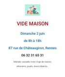Vide maison Rennes dimanche 2 juin 2024