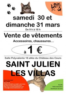 Vente de vêtements, accessoires, chaussures à 1 euro