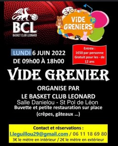 Vide grenier du basket club léonard