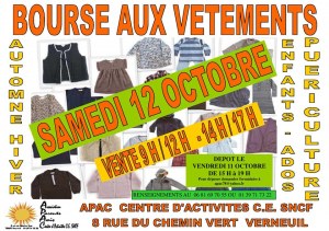 Bourse aux vetements enfants/ados automne hiver et materiel de puericulture de l'A.P.A.C