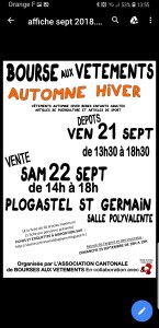 29 : Plogastel-Saint-Germain - Bourse aux vêtements, articles de puériculture automne...