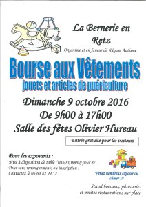44 : La Bernerie-en-Retz - Bourse aux vêtements, jouets et puericulture
