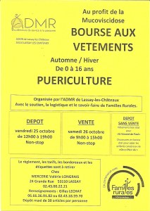 53 : Lassay-les-Châteaux - Bourse aux vêtements automne/hiver et puériculture