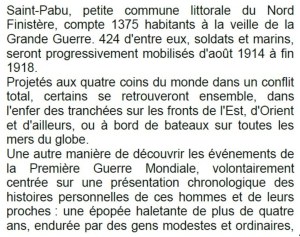 29 : Saint-Pabu - Souscription du livre « Saint-Pabu dans la Grande Guerre »