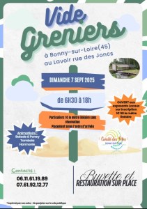 Dimanche 7 septembre 2025 Vide Greniers à BONNY SUR LOIRE (45) avec Artisans et Commerç...
