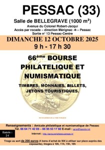 66ème BOURSE PHILATELIQUE ET NUMISMATIQUE TIMBRES, MONNAIES, BILLETS, JETONS TOURISTIQUES