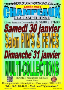 Salon du Pin’s & Fève le 30/01/2027 à CHAMPEAUX (77)
