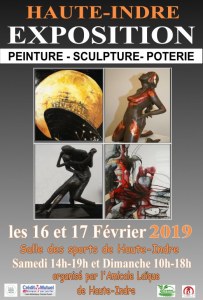 11° Exposition Artistique à Haute INDRE les 16 et 17 février 2019