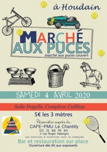 Marché aux puces couvert du tennis Club de Houdain du 4 avril 2020