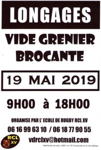 VIDE-GRENIERS BROCANTE LONGAGES 19 mai 2019