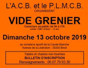 Vide grenier ACB PLMCB