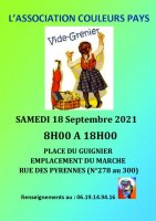 Vide grenier Couleurs Pays samedi 18 septembre 2021 Paris 20