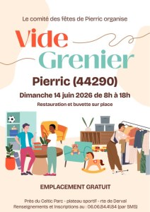 VIDE GRENIER – 44290 PIERRIC - DIMANCHE 14 JUIN 2026