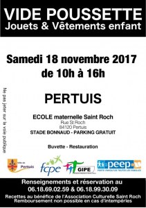 Vide Poussette Jouets et Vêtements, Pertuis, Maternelle St Roch