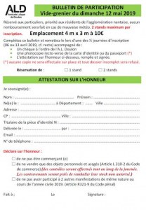 VIDE-GRENIER ALD 2019 - C'EST COMPLET ! ...