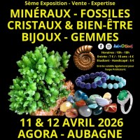 5ème Salon Minéraux Fossiles Cristaux & Bien-Être Bijoux et Gemmes  + Exposition Préhis...
