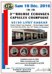93 :3ème BOURSE D'ECHANGES DE CAPSULES DE CHAMPAGNE - LIVRY GARGAN