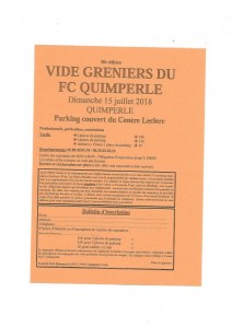 20 ème vide grenier du fc quimperlé