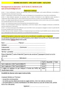 Bourse aux jouets et puériculture – apel Saint-Aubin