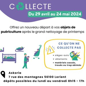 Collecte de matériel de puériculture