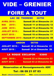 Foire a tout -Braderie - Vide grenier au Lac de Thorenc 06750