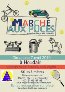 Marché aux puces couvert du tennis Club de Houdain du 07 avril 2019