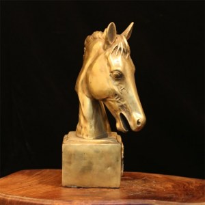Décoration de portrait de cheval en laiton