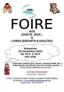FOIRE AUX JOUETS, JEUX, LIVRES...