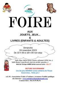 FOIRE AUX JOUETS, JEUX, LIVRES...