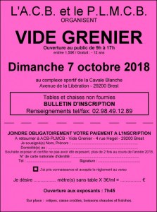 Vide grenier ACB/PLMCB