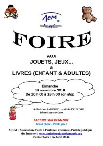 Foire aux jouets, jeux, matériel de puériculture... et livres pour enfants et adultes