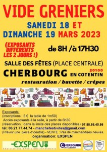 Vide greniers samedi 18 mars 2023 cherbourg