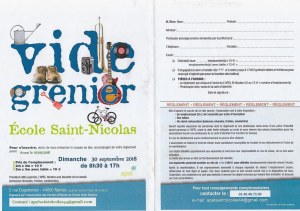 Vide Grenier école Saint Nicolas, ouvert à tous!