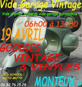 AUTO MOTO Vide garage le 19 avril à Monteux 84